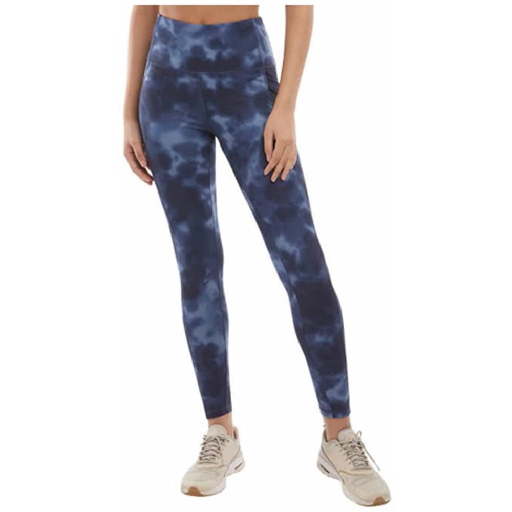 Danskin Women's High Rise  7/8 Leggings Media Pocket Gym Navy Camo